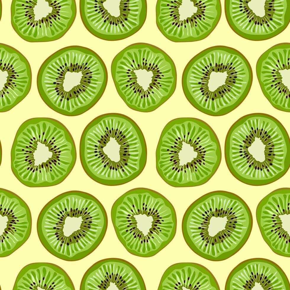 Seamless pattern of kiwi fruit. Vector illustration.