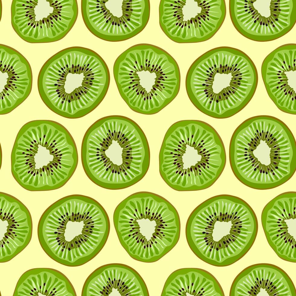 Seamless pattern of kiwi fruit. Vector illustration.