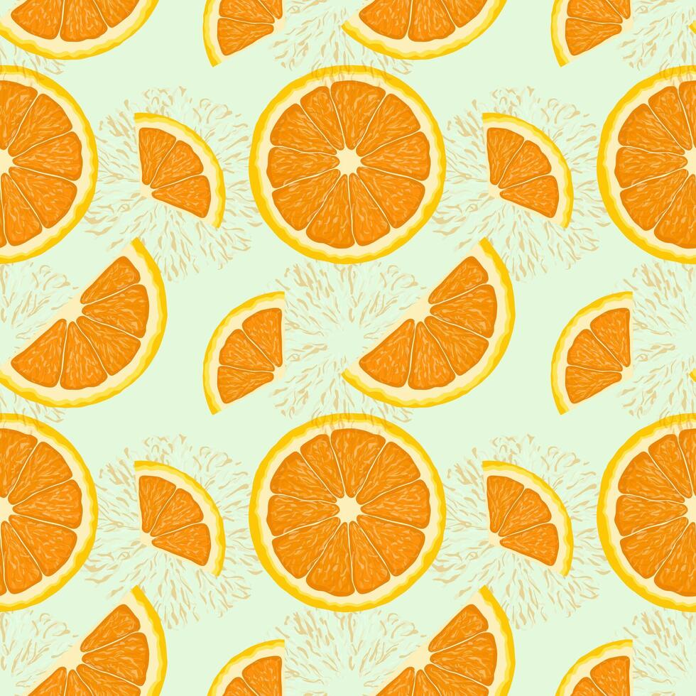 Seamless pattern with orange slices. Summer pattern with citrus fruit.  Element for design menu cafe, restaurant, label and packaging. vector