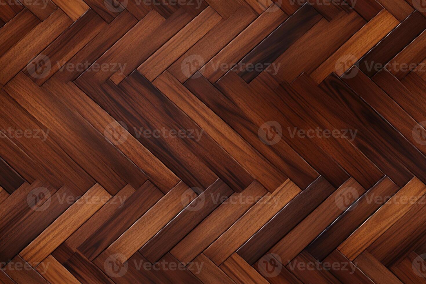 AI generated classic dark wooden parquet seamless texture background floor surface photo