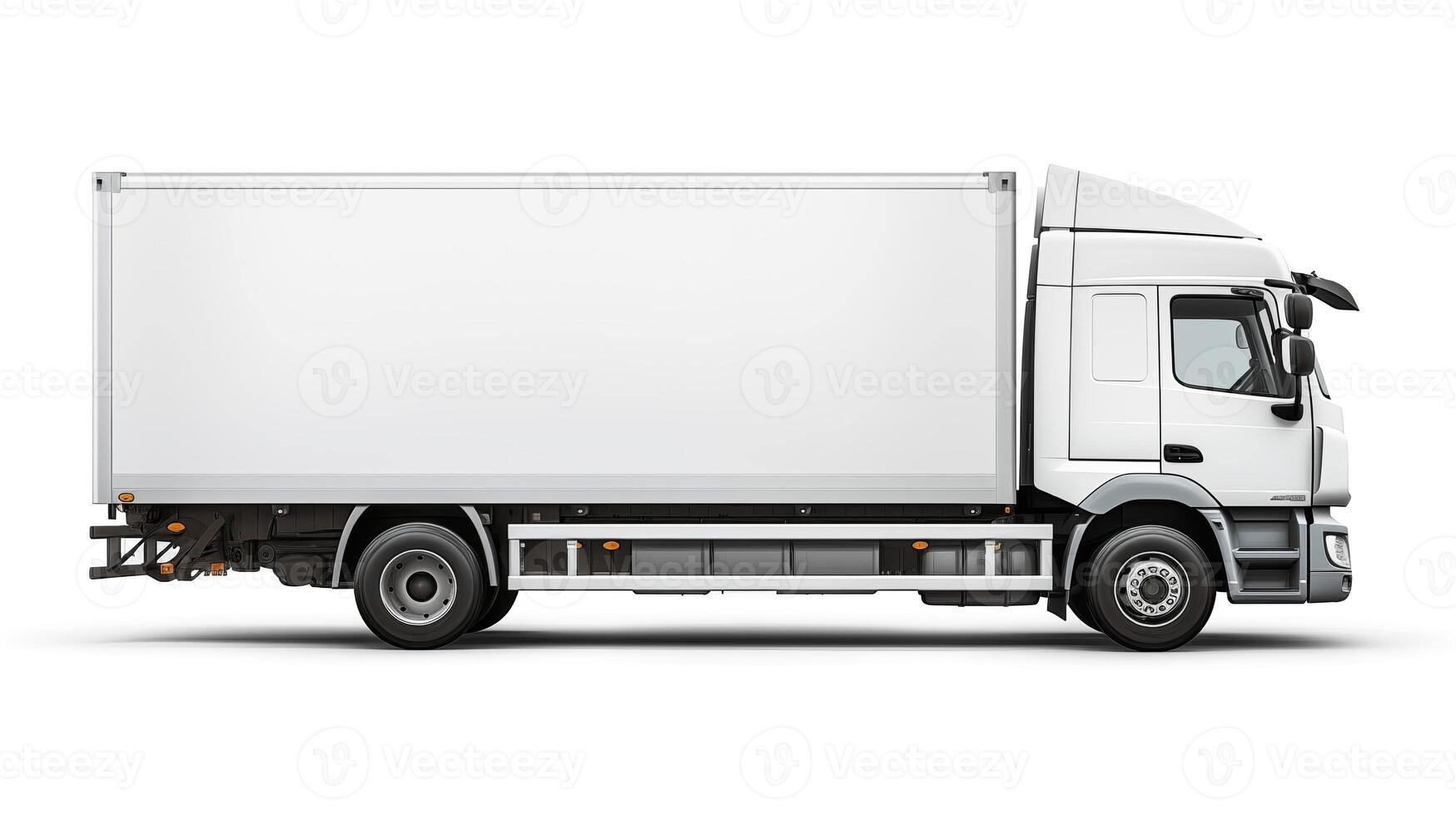 AI generated White realistic truck template. Delivery or logistic concept. Generative ai. photo