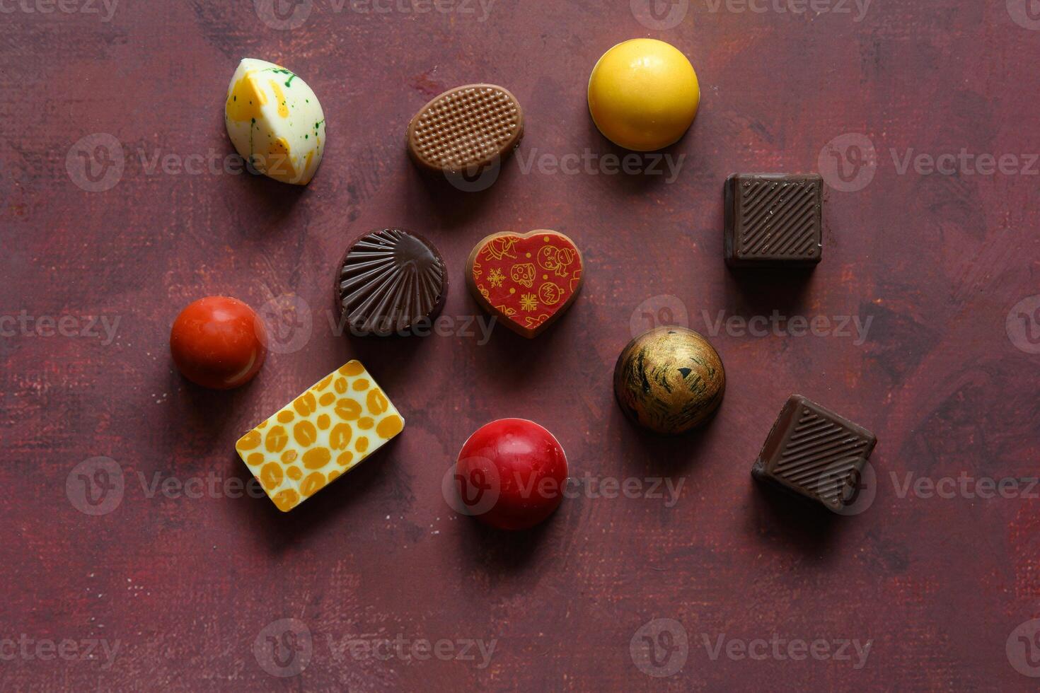 Delicious homemade chocolate on a rustic background photo