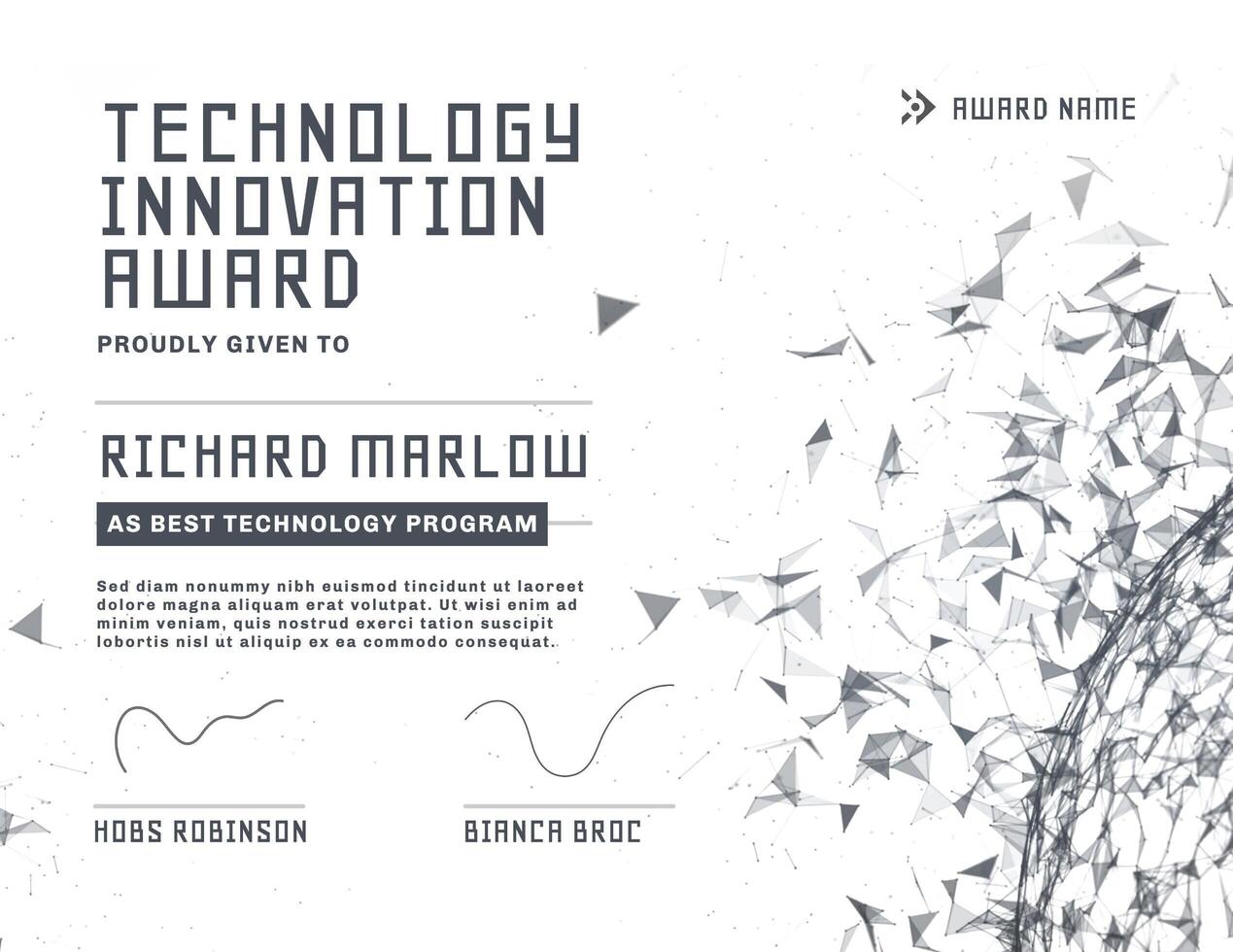 Technology Innovation Award Certificate Template