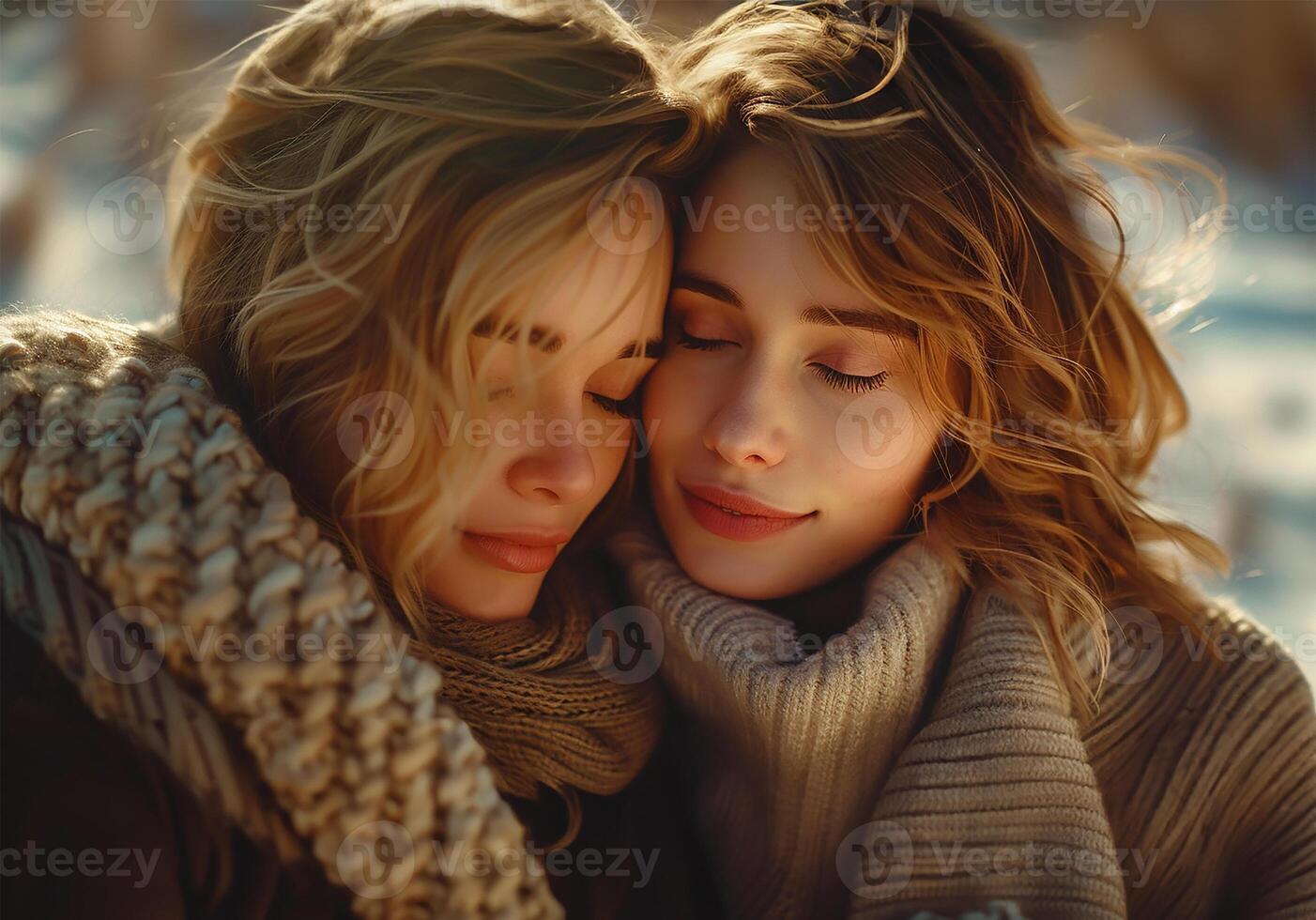 AI generated Embrace of Love Women in Tender Unity photo