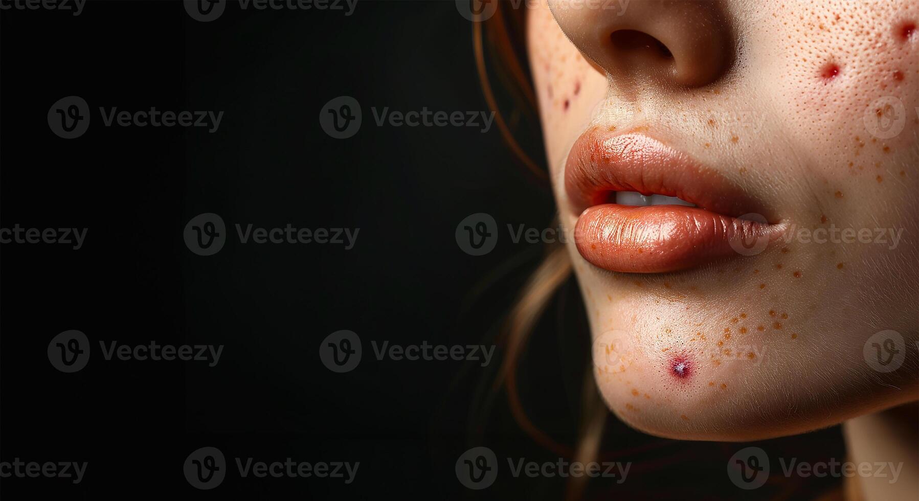 AI generated Resilient Beauty Woman's Journey with Acne Scars photo