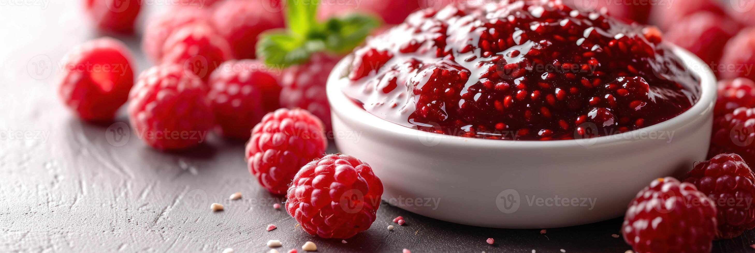 AI generated Raspberry Jam and Fresh Berries photo
