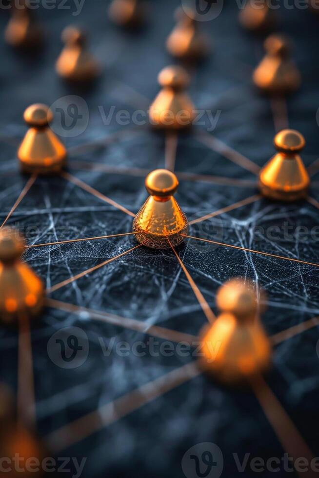 AI generated the social network community team. The concept of connections between people photo