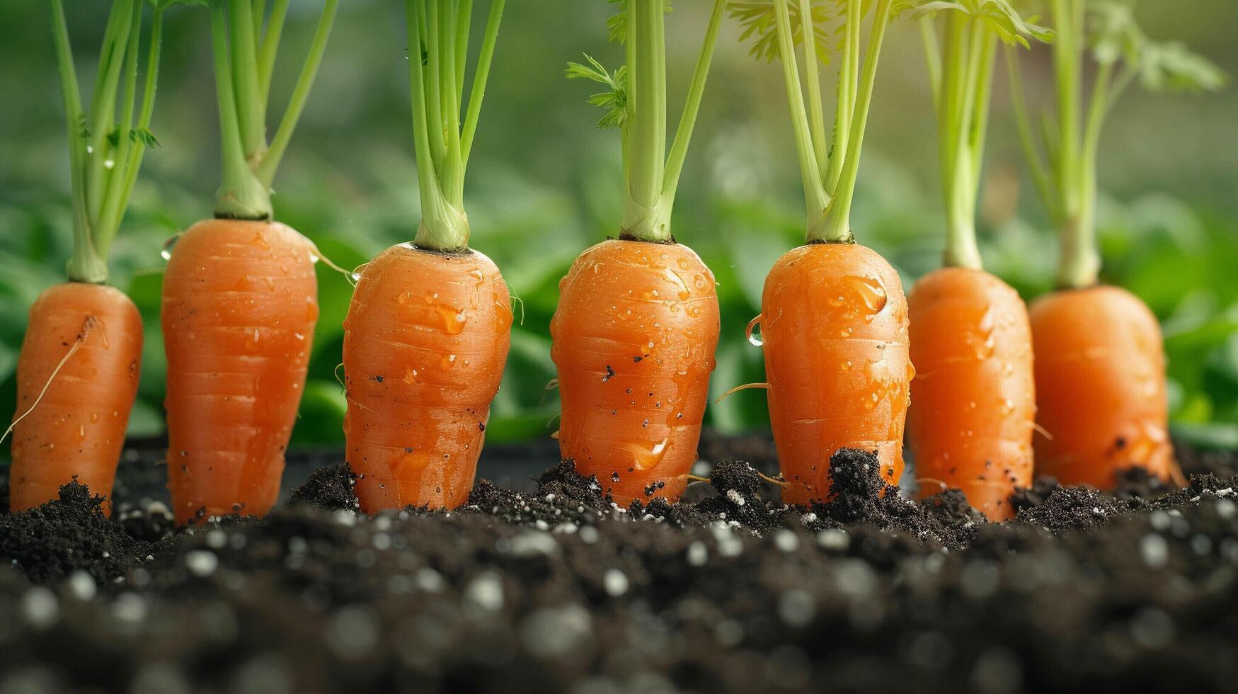 Velvet breezes whisper over soil where carrots grow nourished by water and wind photo