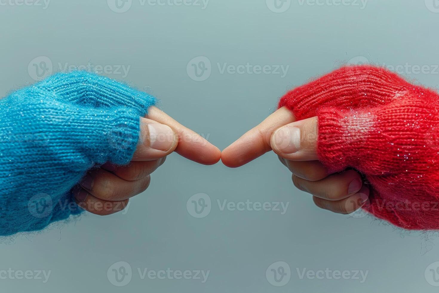 AI generated Two hands with fingers tip to tip. contact or communication between people photo