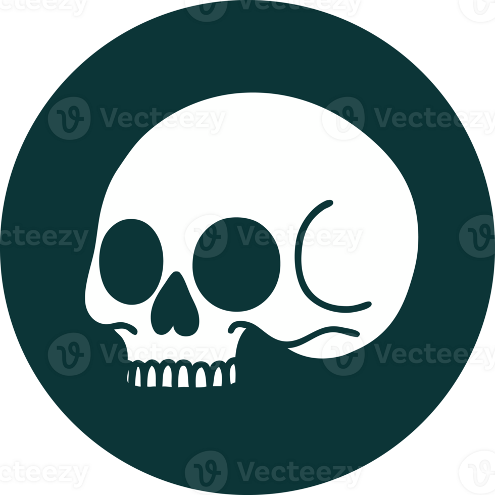 tattoo style icon of a skull png