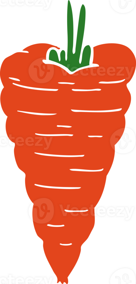 flat color style cartoon carrot png