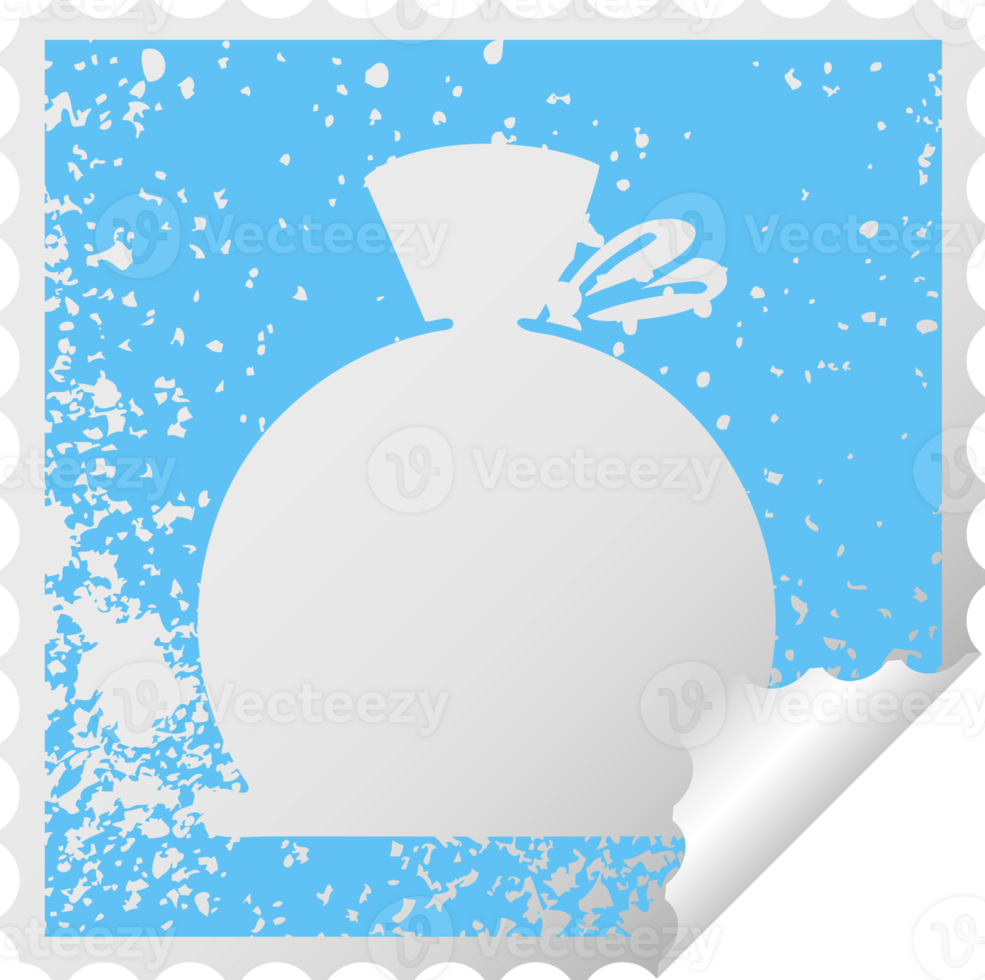 distressed square peeling sticker symbol bag png