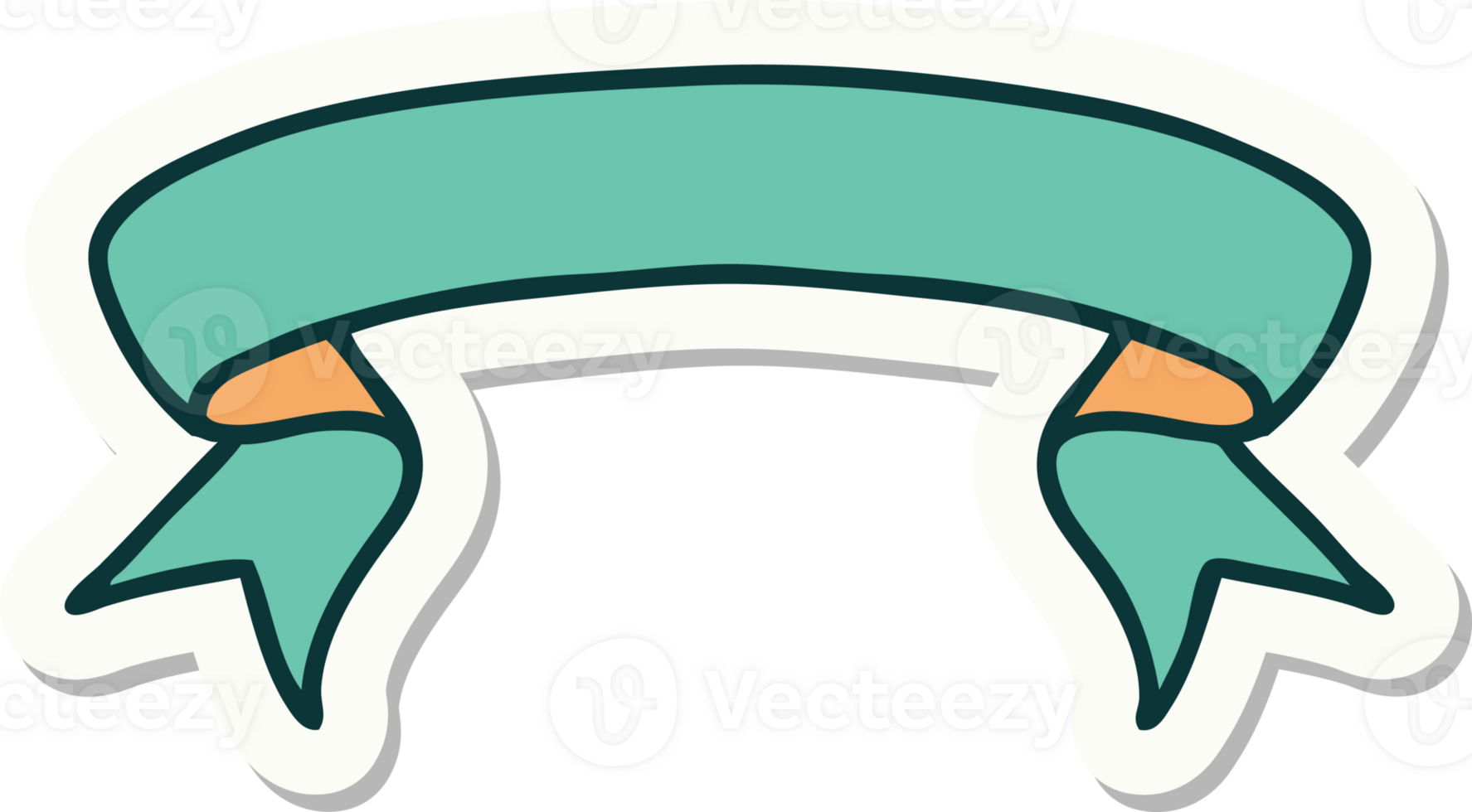 tattoo style sticker of a banner png