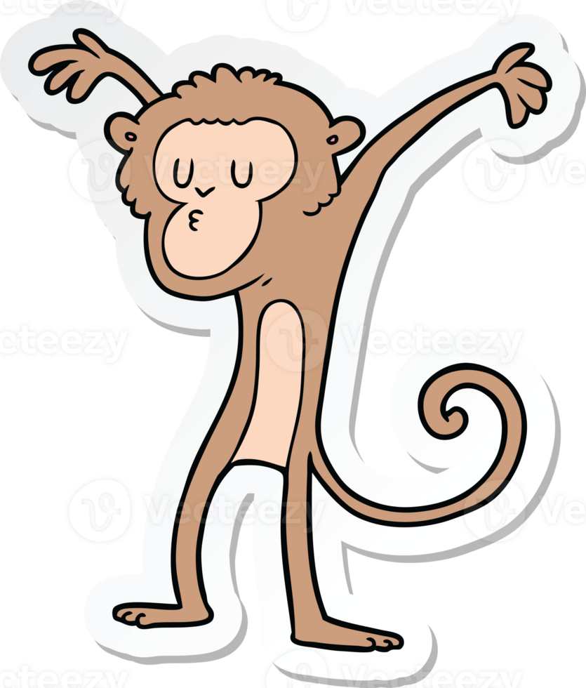 sticker of a cartoon monkey png