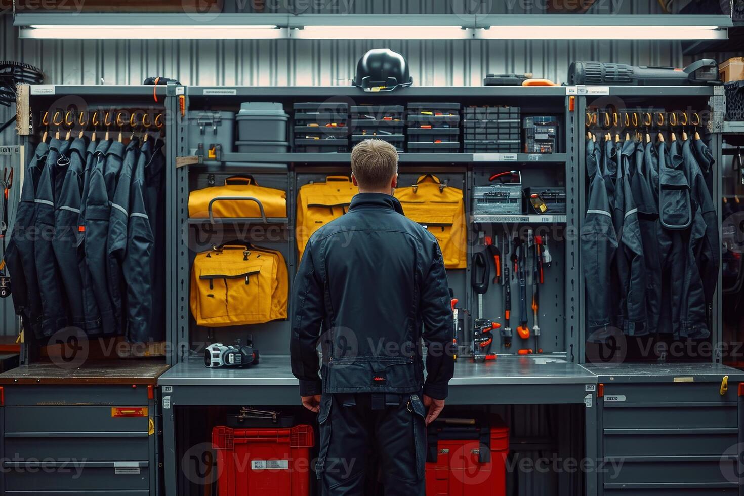 AI generated A set of special working clothes for a man indoors photo