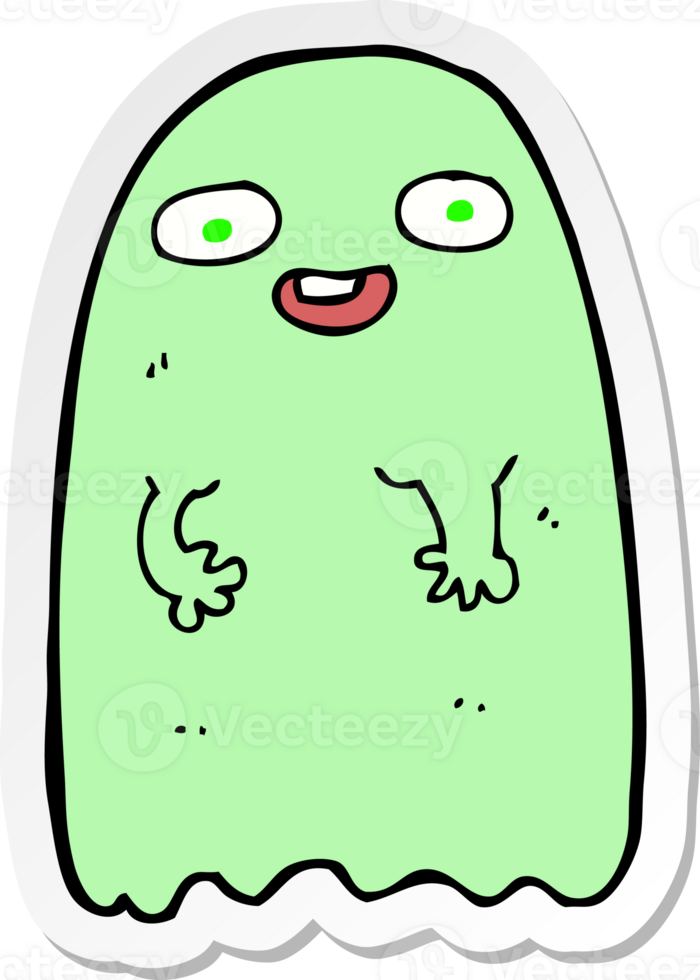 sticker of a funny cartoon ghost png