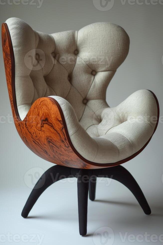 AI generated Modern designer armchair on a white background photo