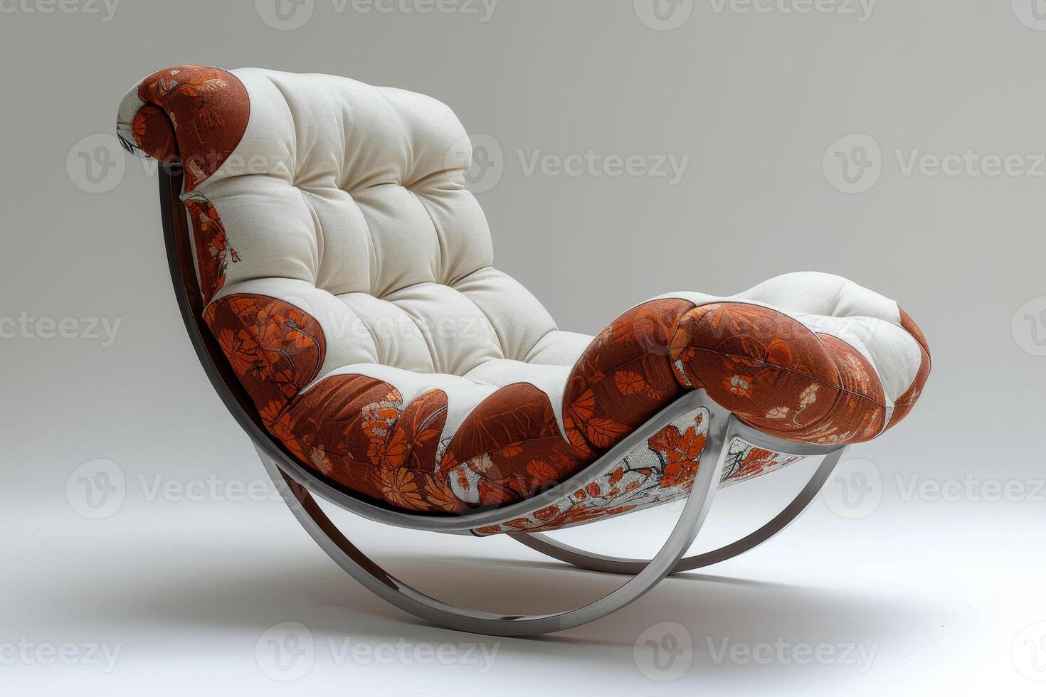 AI generated An old-fashioned designer rocking chair highlighted on a white background photo