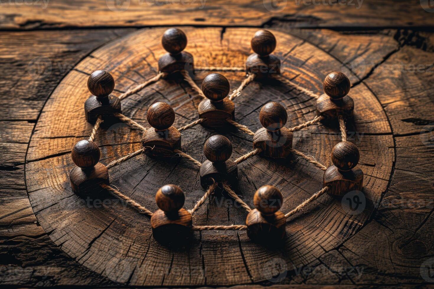AI generated the social network community team. The concept of connections between people photo