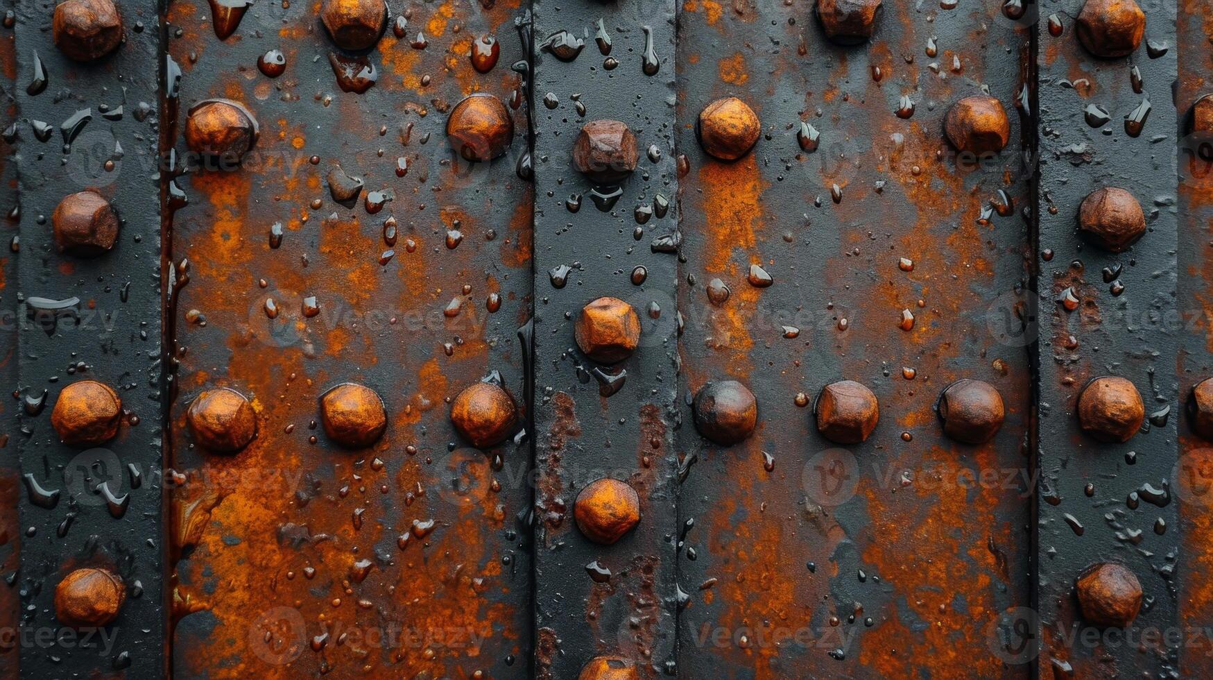 AI generated a riveted piece of old metal sheet. Metal background photo