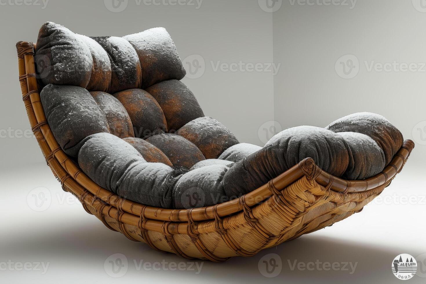 AI generated An old-fashioned designer rocking chair highlighted on a white background photo