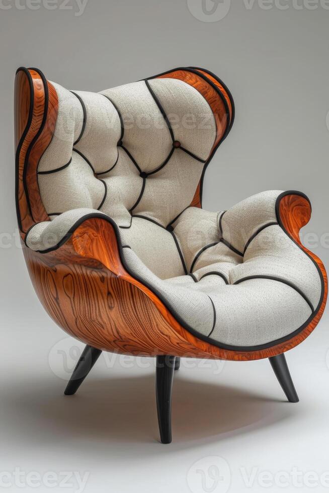 AI generated Modern designer armchair on a white background photo