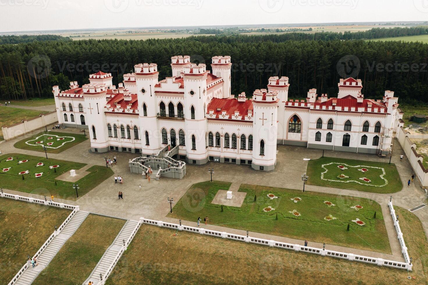 Summer Kossovsky Castle in Belarus.Puslovsky Palace photo