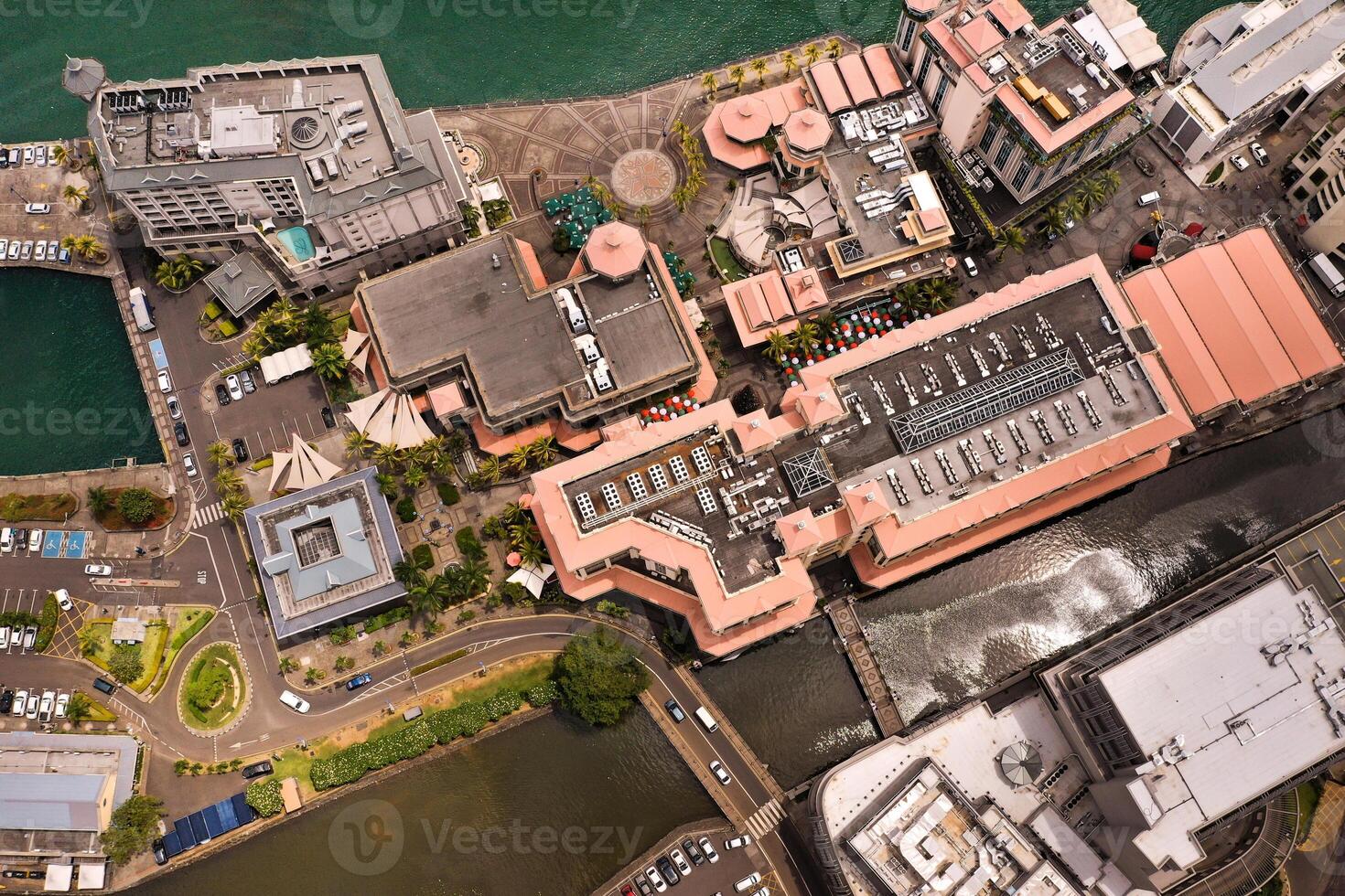 Aerial view of the city of Port-Louis, Mauritius, Africa photo