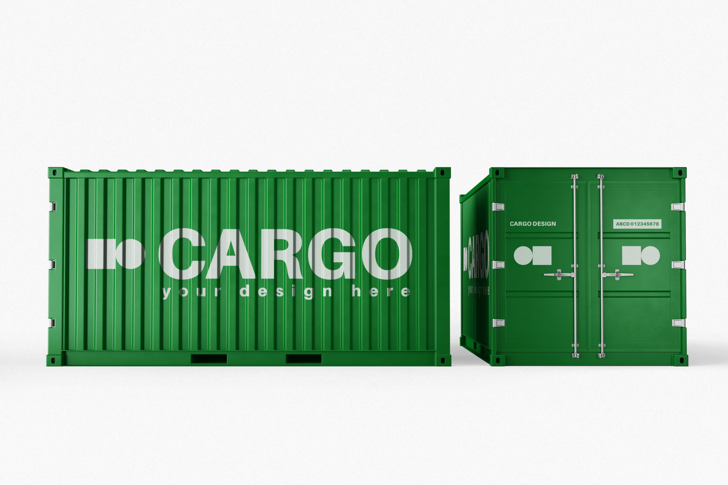 expedition logistic shipment export cargo container delivery large container realistic editable psd mockup