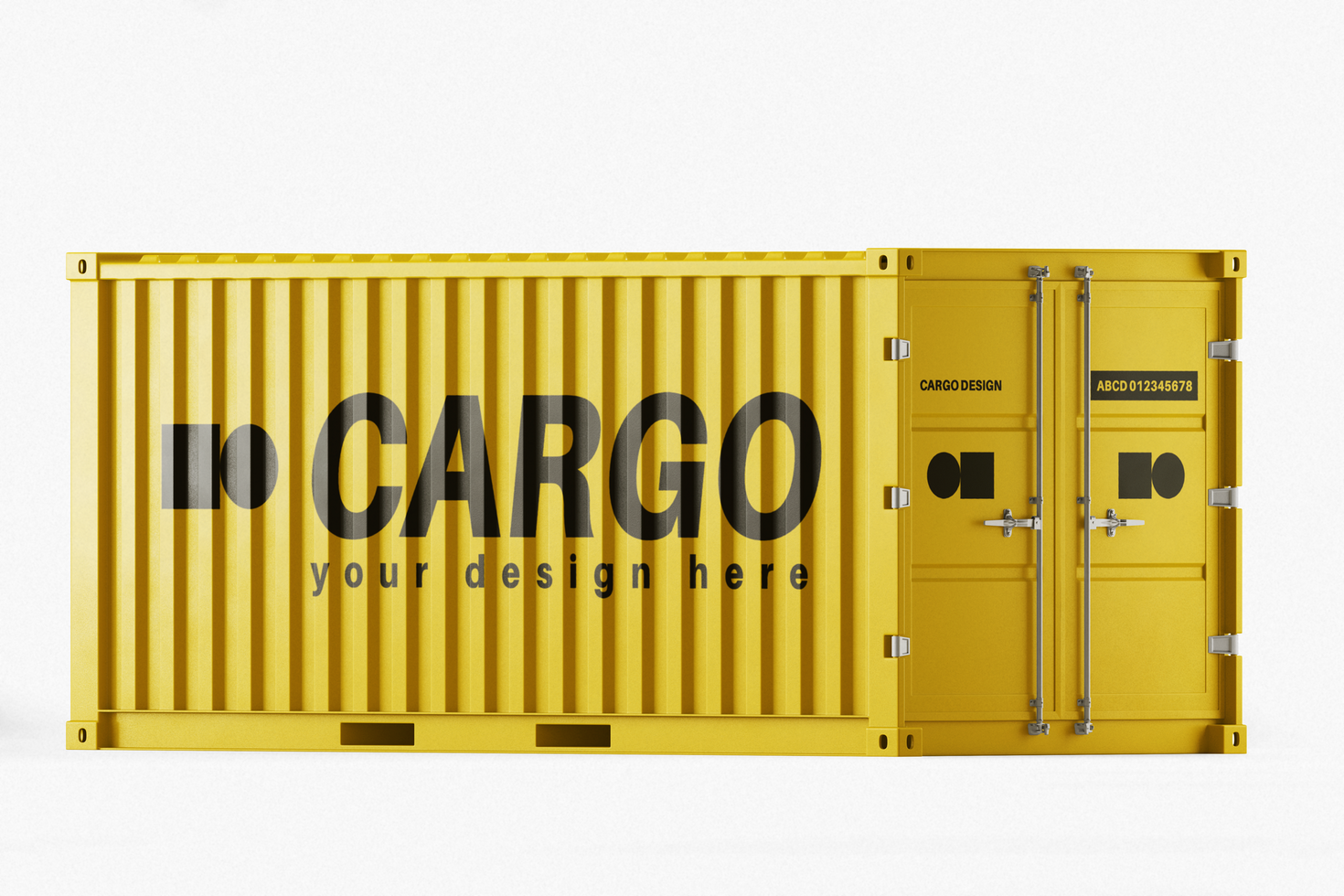 logistic delivery large ship cargo container editable mockup in isometric view 3d rendering psd