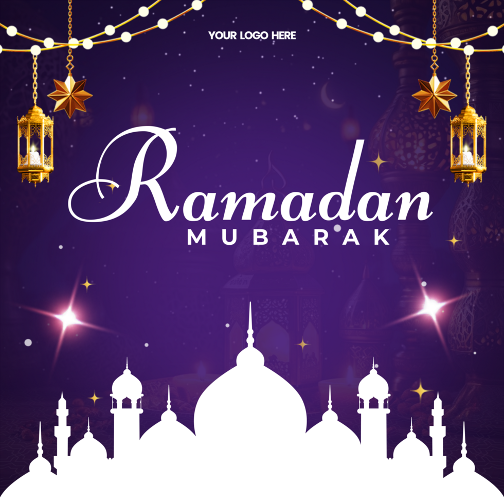 Ramadan Mubarak social media post psd