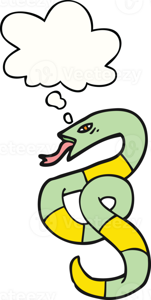cartoon snake and thought bubble png