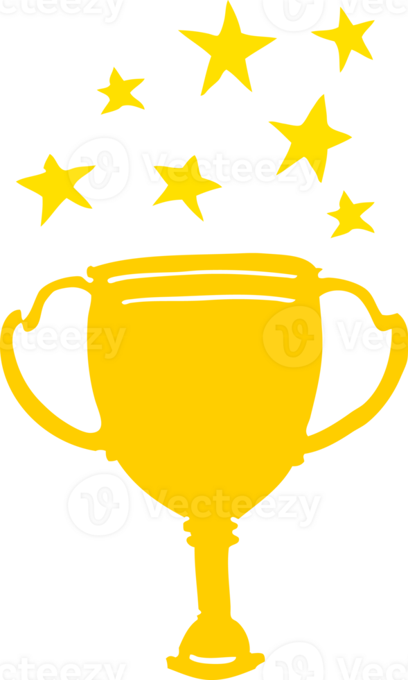 troféu de esportes de desenhos animados de estilo de cor plana png