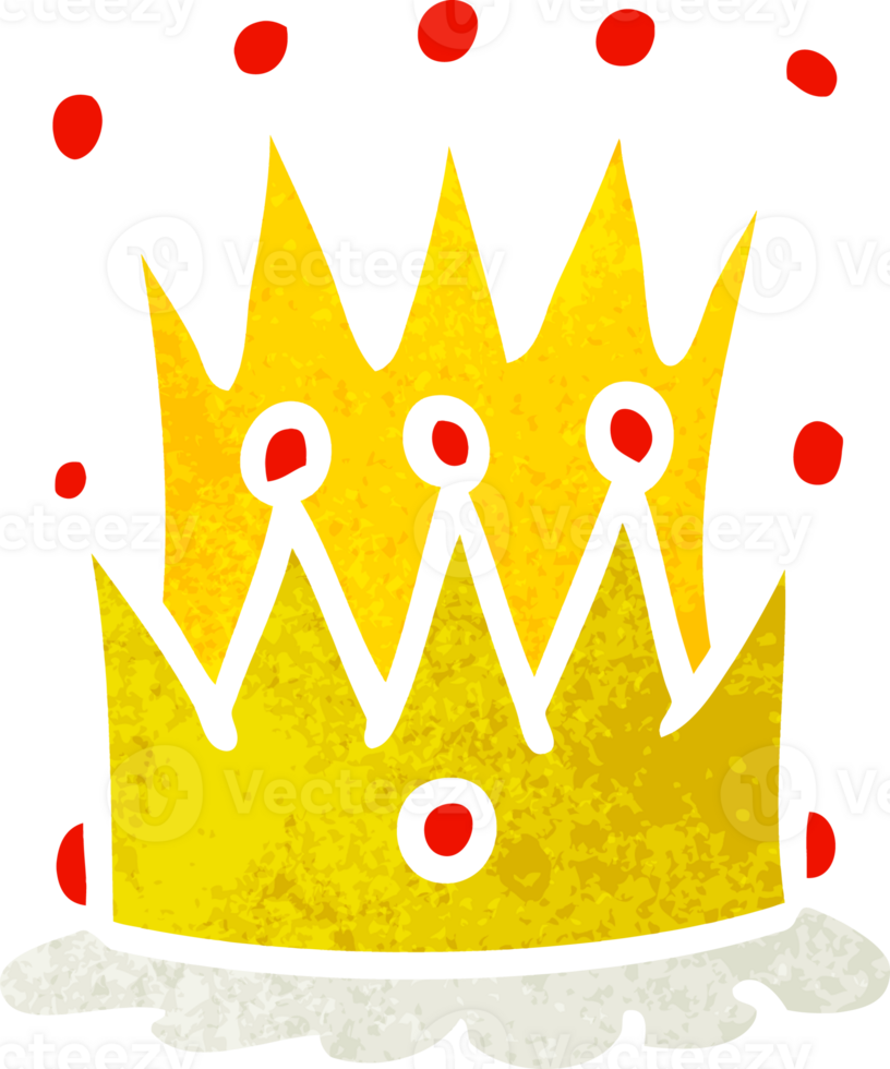 hand drawn retro cartoon doodle of two crowns png