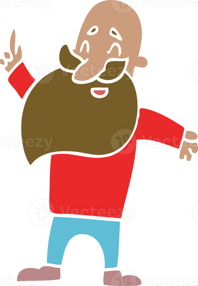 cartoon doodle man with beard png