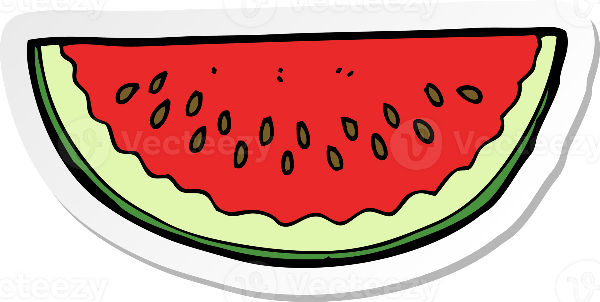 sticker of a cartoon watermelon slice png