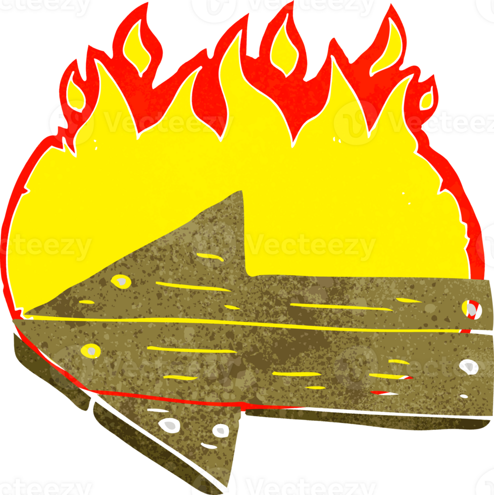 cartoon burning direction arrow png