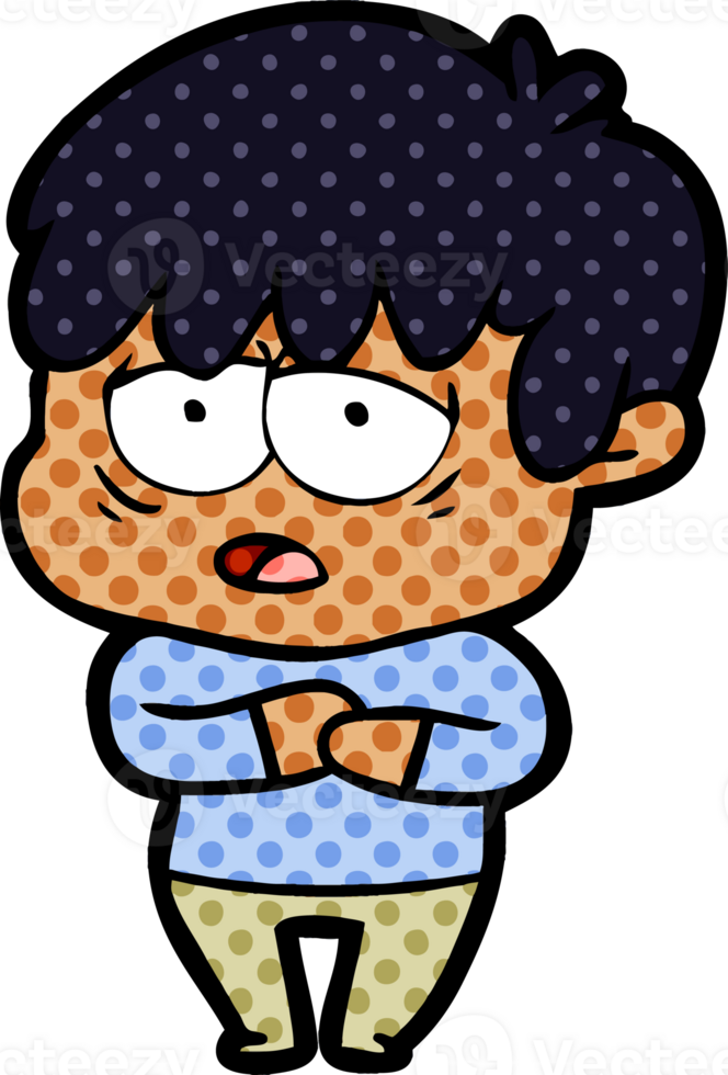 cartoon exhausted boy png