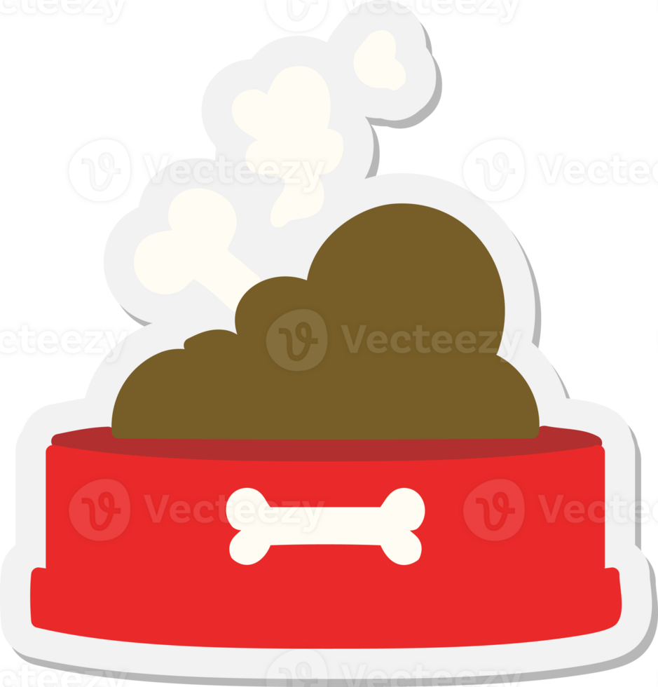 dog food bowl with bone sticker png