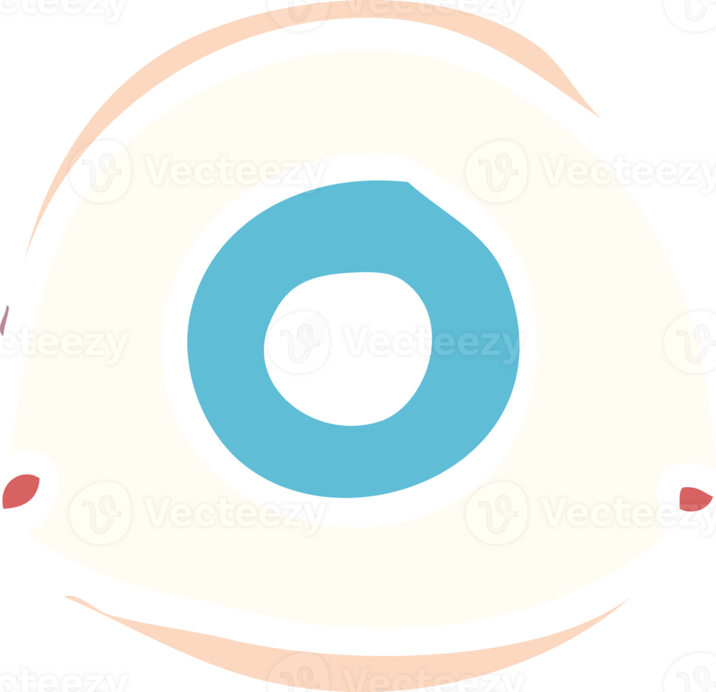 tecknad serie klotter blå öga png