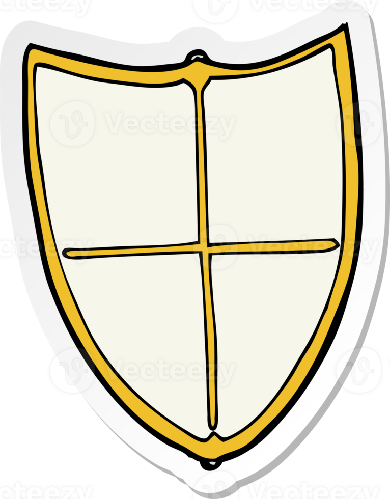 sticker of a cartoon heraldic shield png