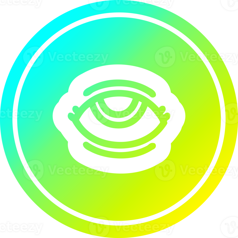 eye with cool gradient finish circular icon with cool gradient finish png