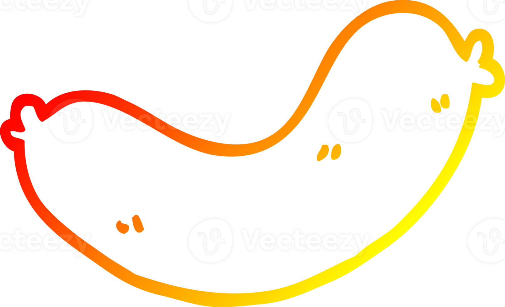 warm gradient line drawing of a cartoon sausages png