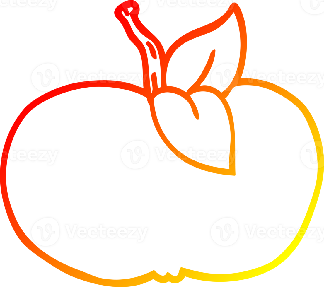 warm gradient line drawing of a cartoon juicy apple png