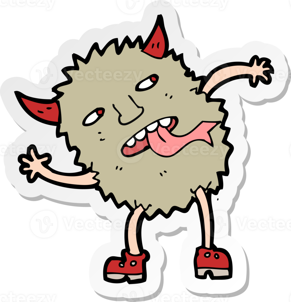 sticker of a funny cartoon monster png