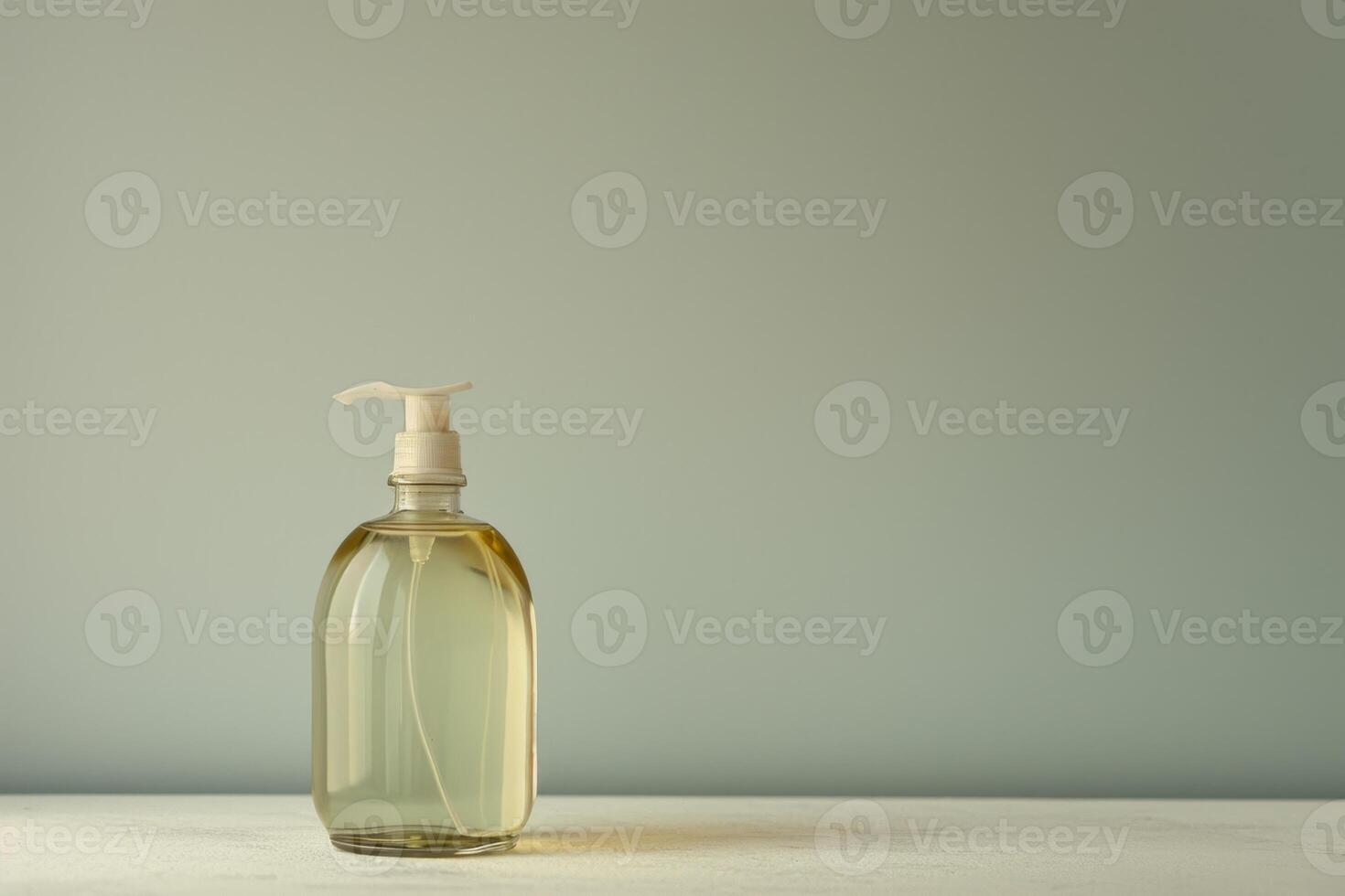 AI generated An empty glass bottle is on the table photo