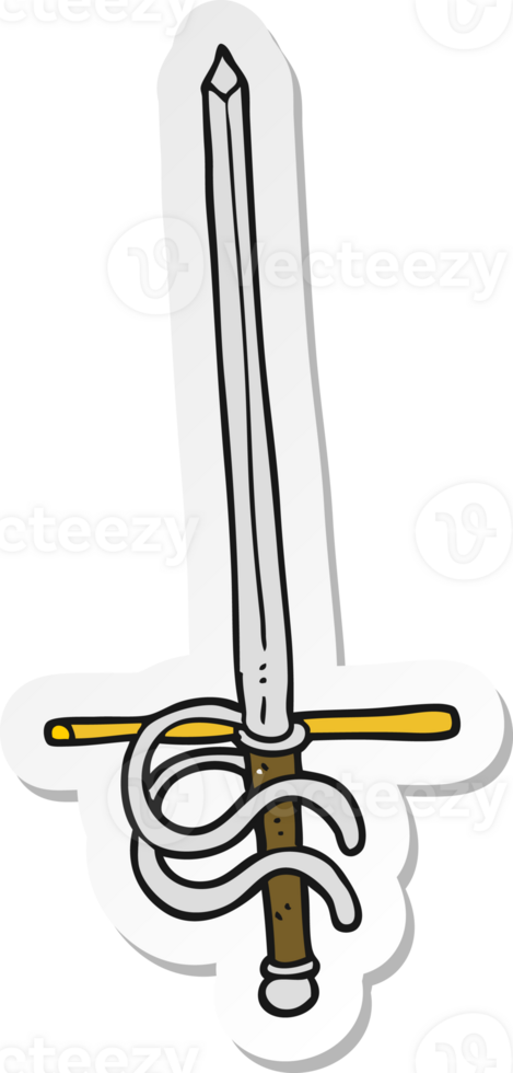 sticker of a cartoon sword png