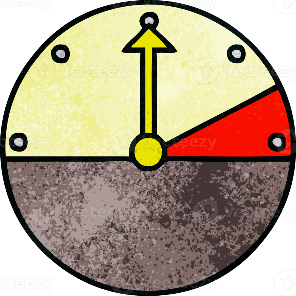retro grunge texture cartoon of a speedometer png