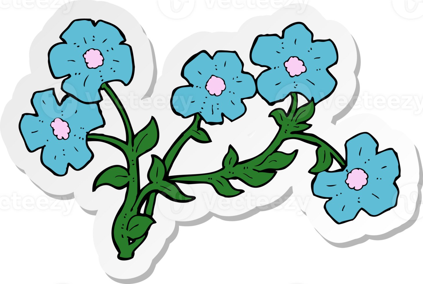 sticker of a cartoon flowers png