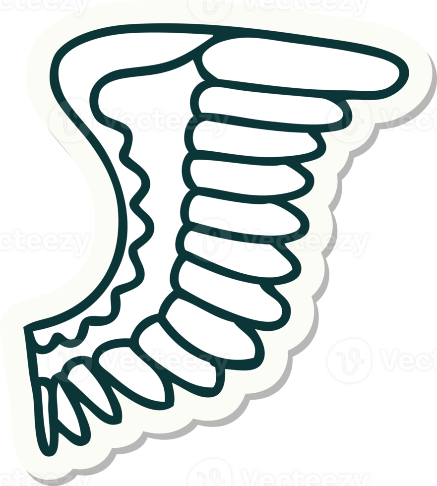 sticker of tattoo in traditional style of a wing png